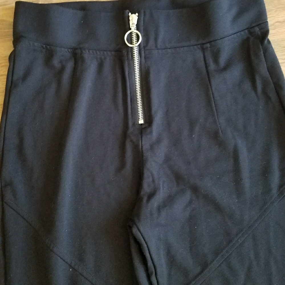 High Waisted Zip Front Pants